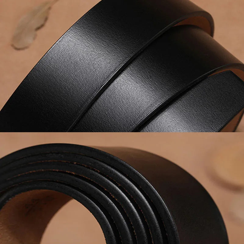 Vintage Alloy Pin Buckle High Quality Cow Genuine Leather Mens Belt