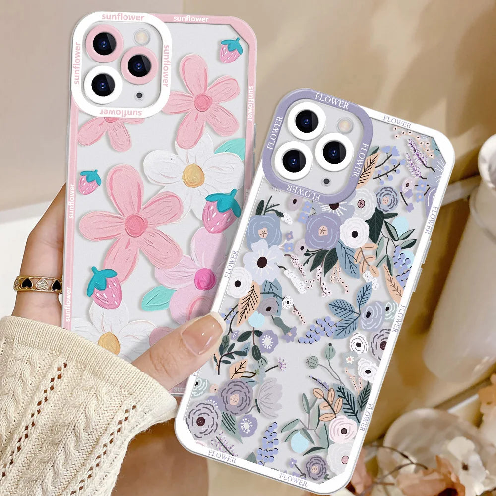 Daisy Flowers Phone Case For iPhone 13 14 15 Pro Max