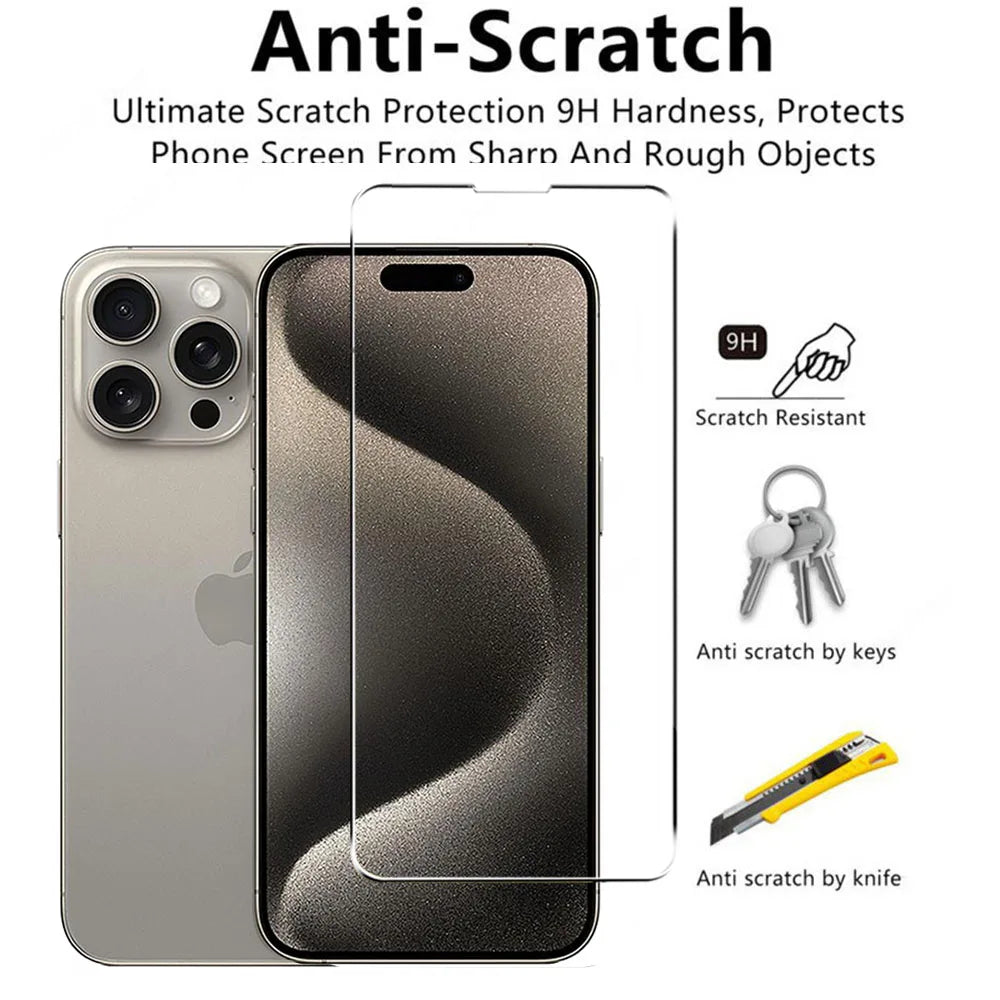 5pcs Tempered Glass Screen Protector For IPhone 15 14 13 12 11