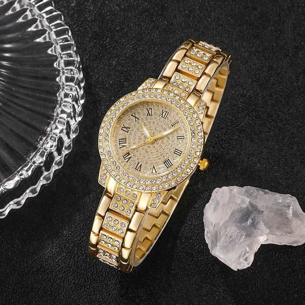 Womens Quartz Watch Bracelet Set HQ8024