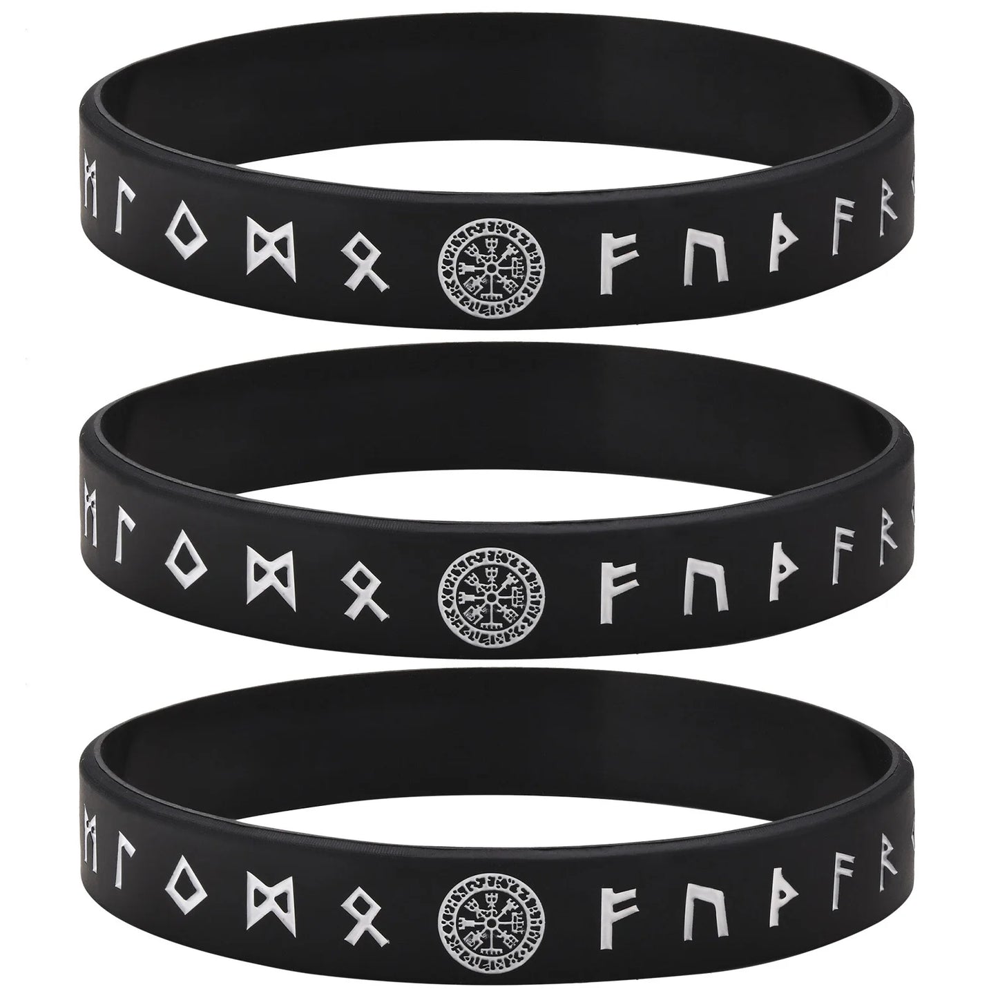 12mm Silicone Bracelet for Mens Nordic Viking Soft Rubber Silicone Wristband