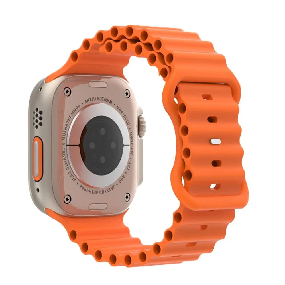 Silicone Ocean Strap for Apple Watch Ultra Band 49mm Bracelets for IWatch Series