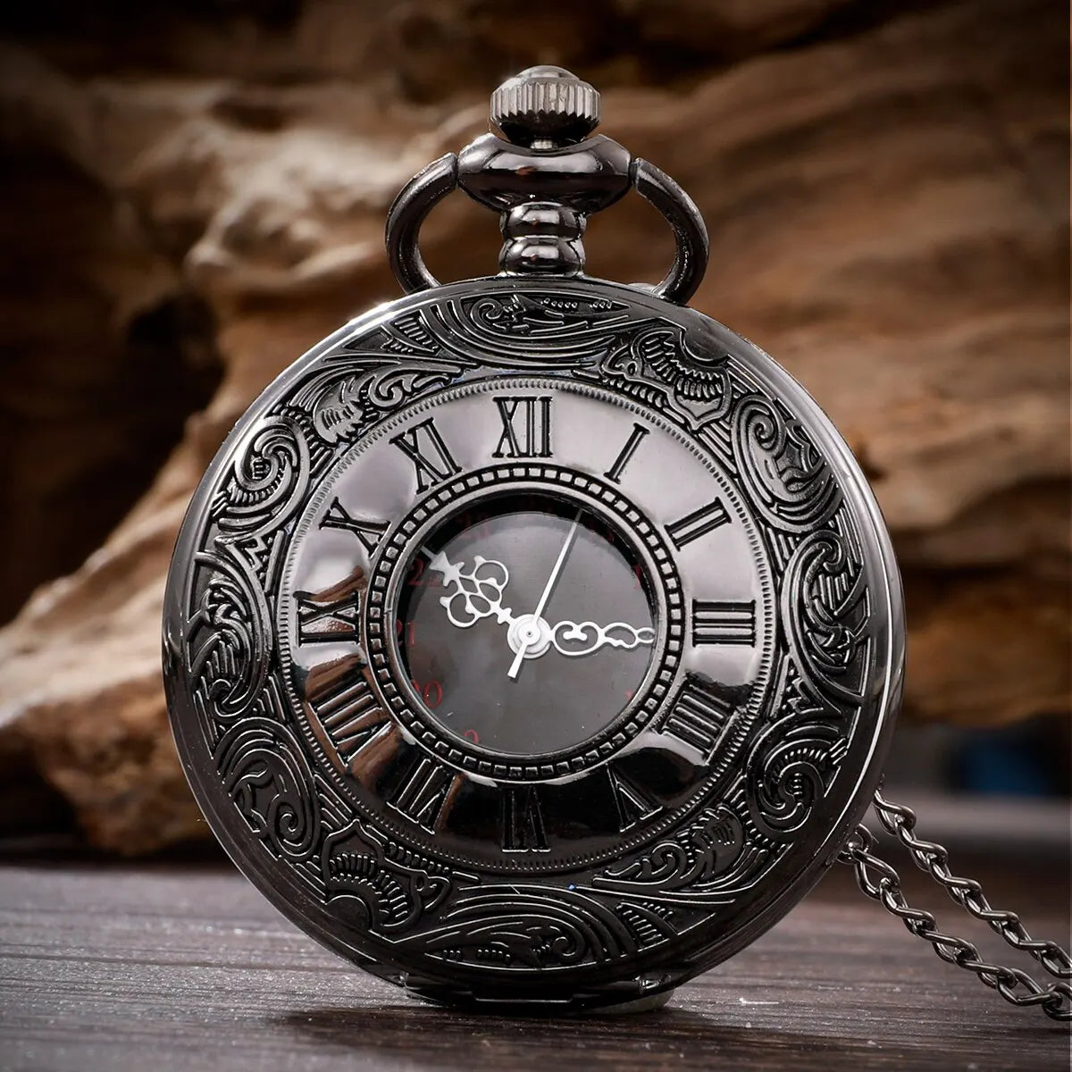Unisex Roman Number Quartz Steampunk Pocket Watch