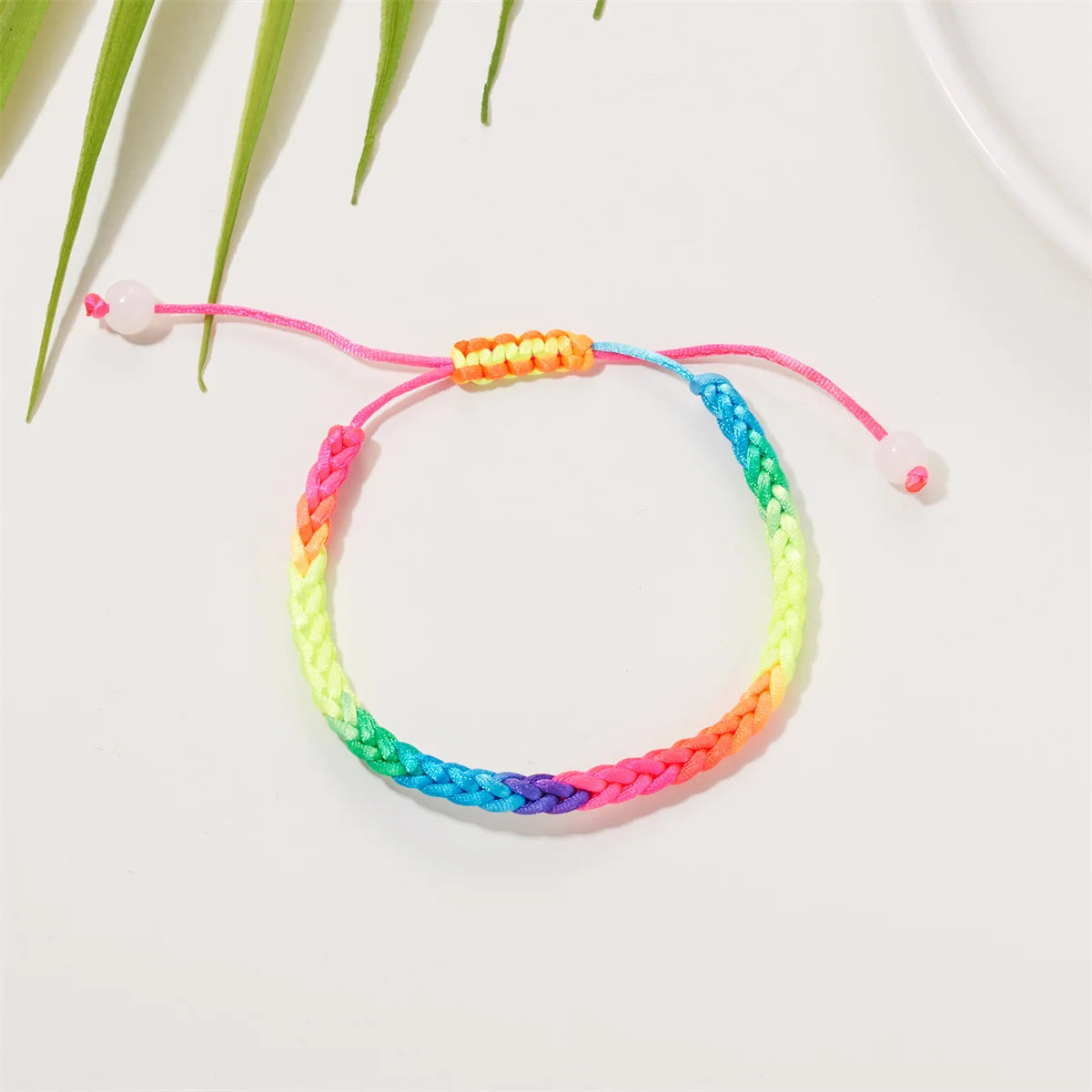 Womens Girls Boy Ladies Rainbow Love Pride Woven Wristband Bracelet