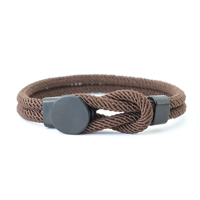Novel Mens Rope Bracelet Double Layer Nylon Cord Chain Bracelets