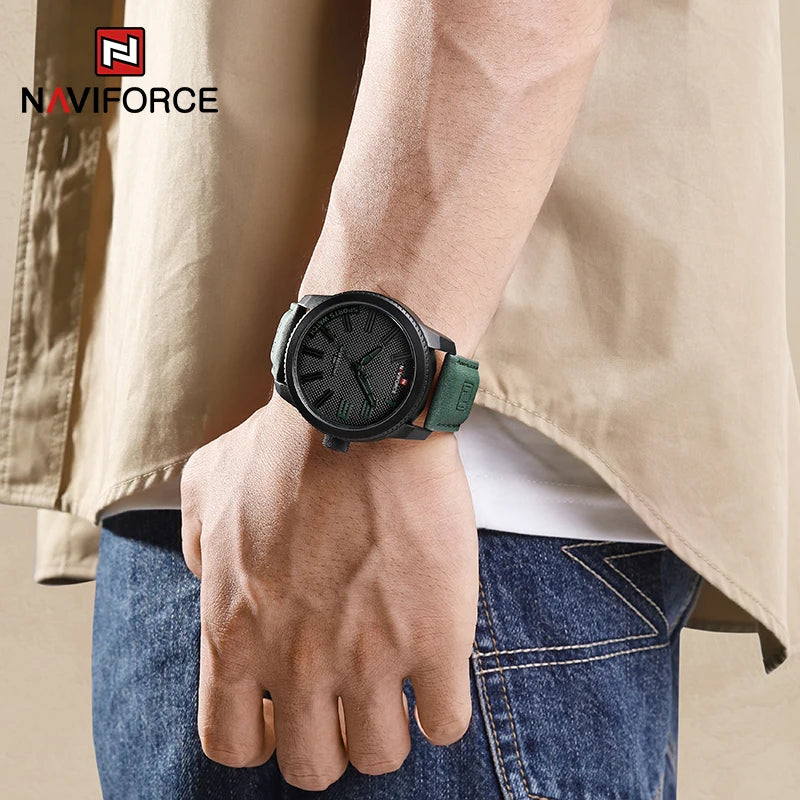 Mens Military Sports Shockproof Waterproof Leather Watch