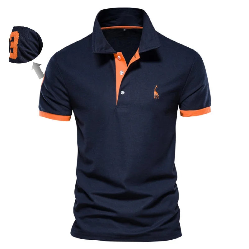 Embroidery Cotton Polo Shirts for Mens Casual Slim Fit