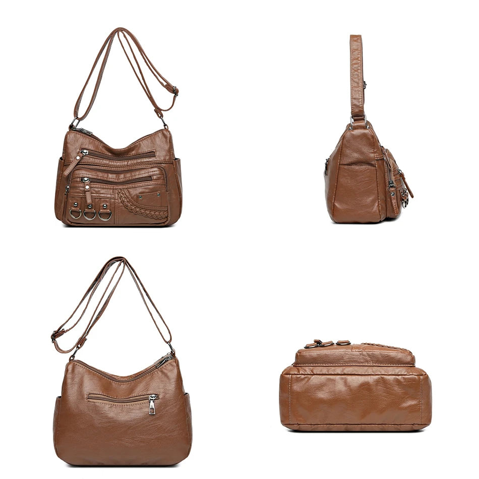 Vintage Pu Leather Luxury Purses and Handbags Womens Bag