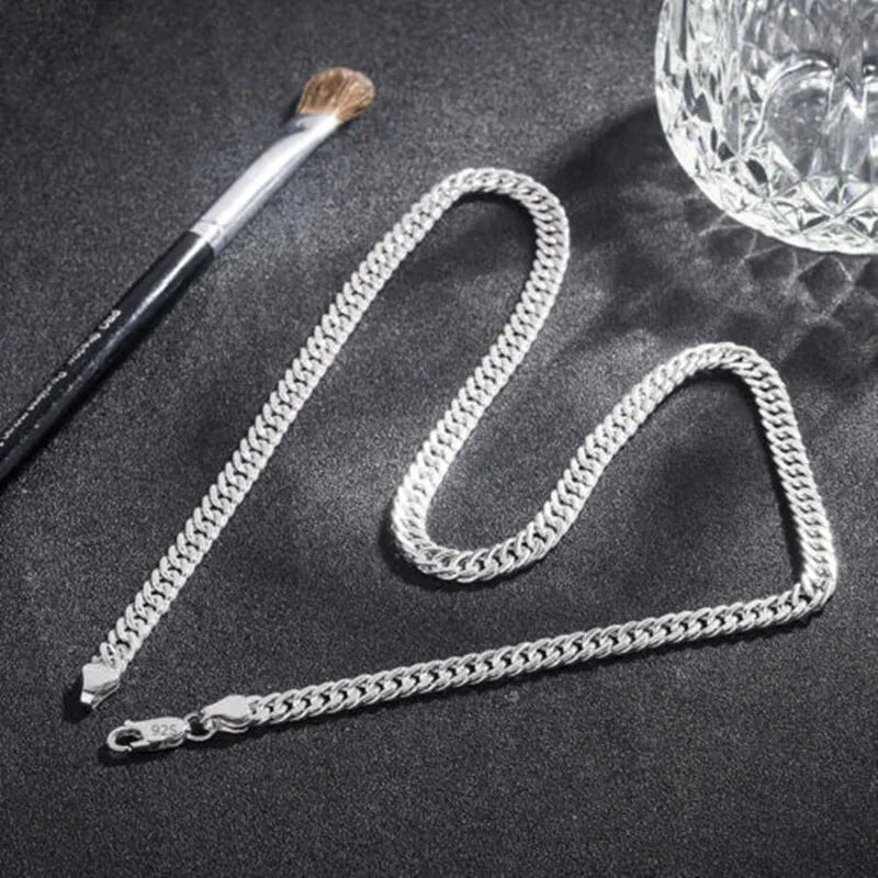 6MM Chain 925 Sterling Silver Necklaces for Women Men