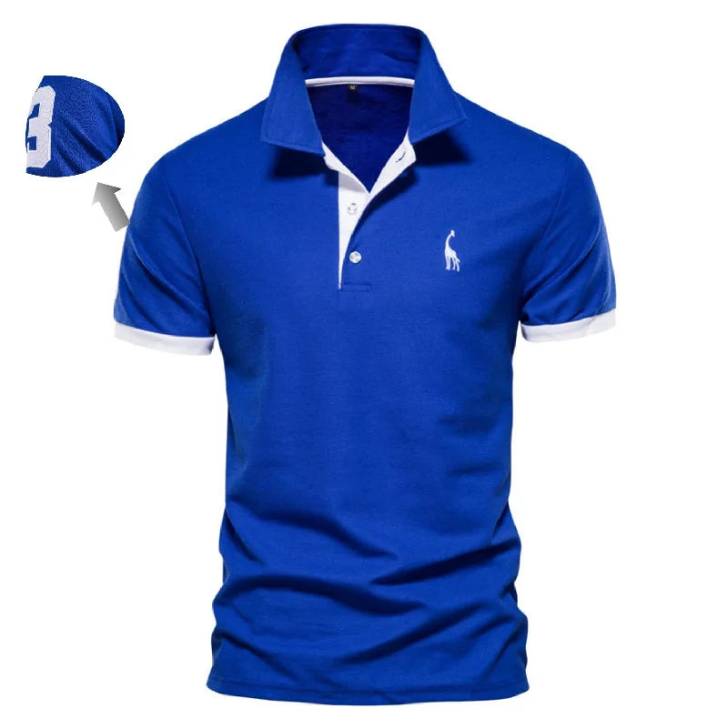 Embroidery Cotton Polo Shirts for Mens Casual Slim Fit