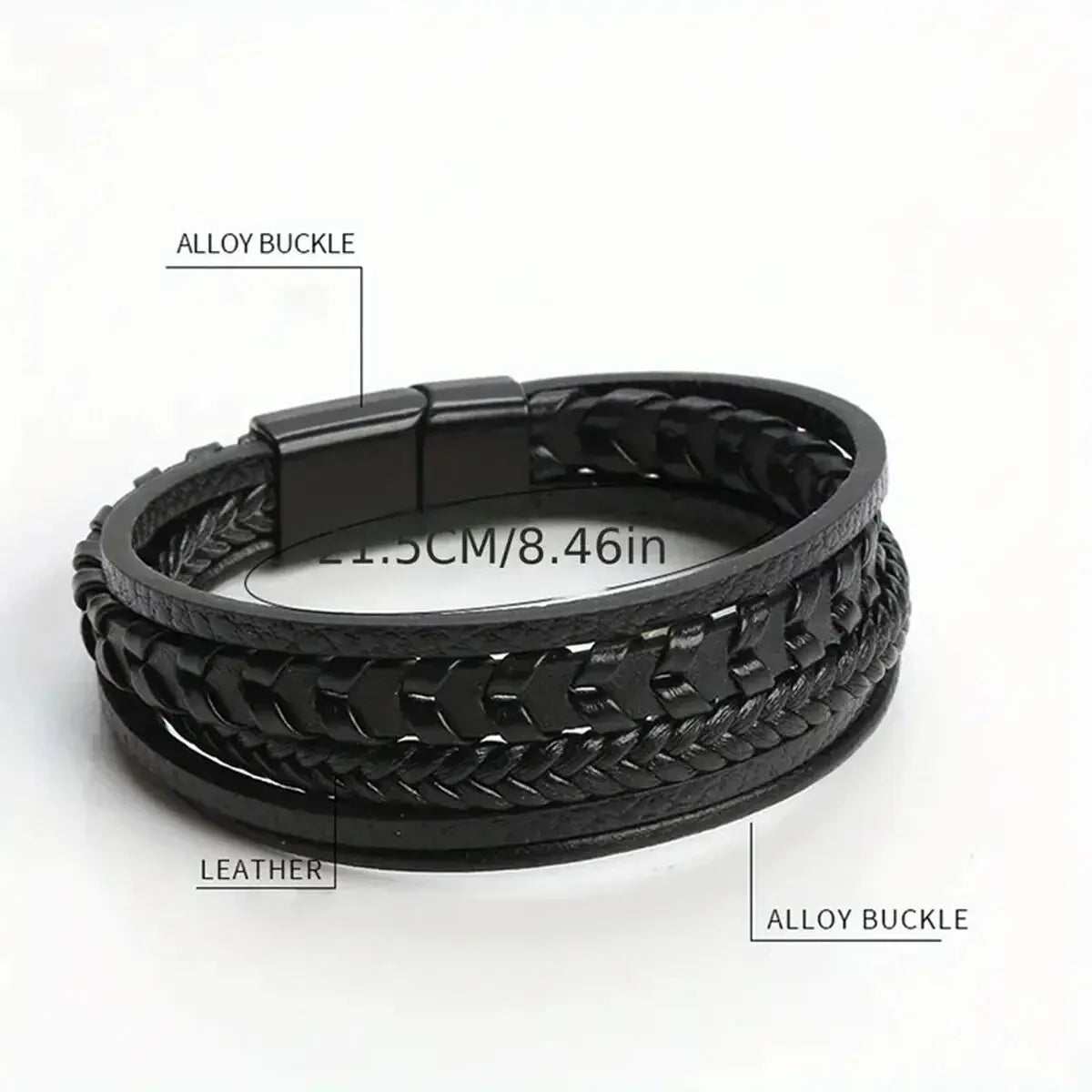 Mens Multi Layered Vintage Leather Rope Braided Bracelet
