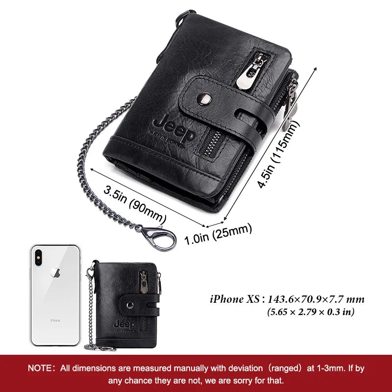 Genuine Cowhide Leather Mens Wallet RFID Card Holder