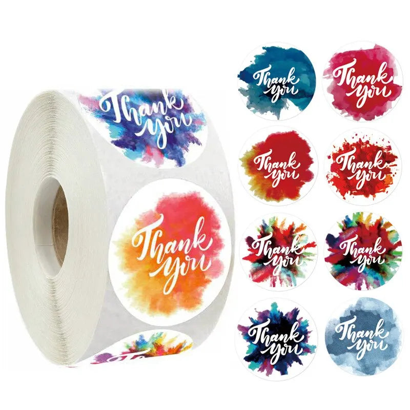 500pcs Roll Thank You Stickers Labels Stamps Wedding Decoration