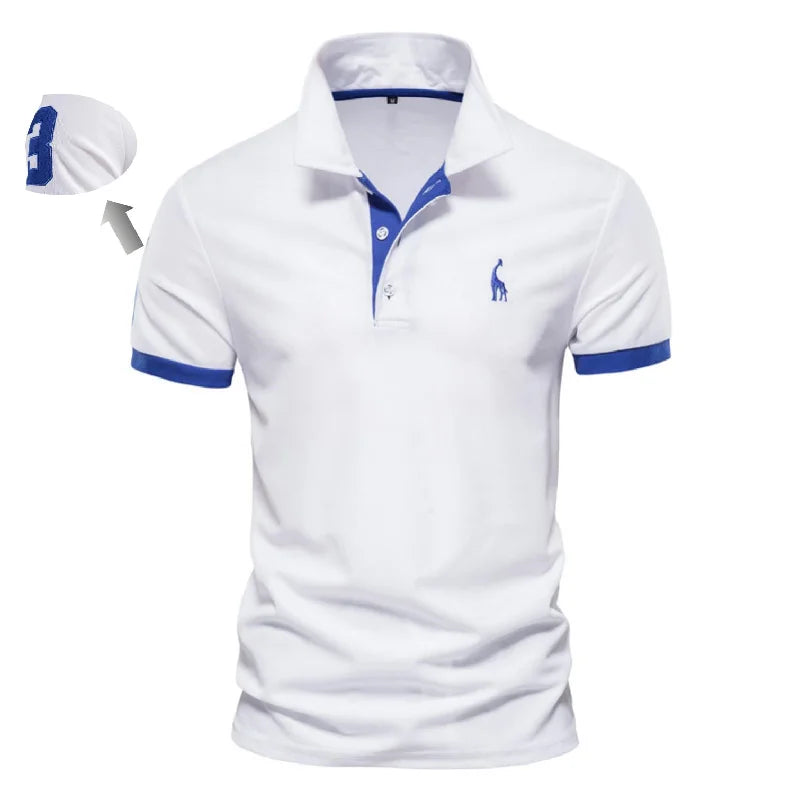 Embroidery Cotton Polo Shirts for Mens Casual Slim Fit