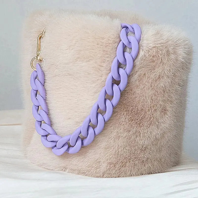 Womens Colorful Chain Strap Bag 43cm