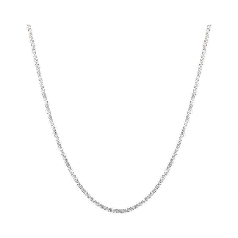 Popular Silver Colour Sparkling Clavicle Chain Choker Necklace For Womens