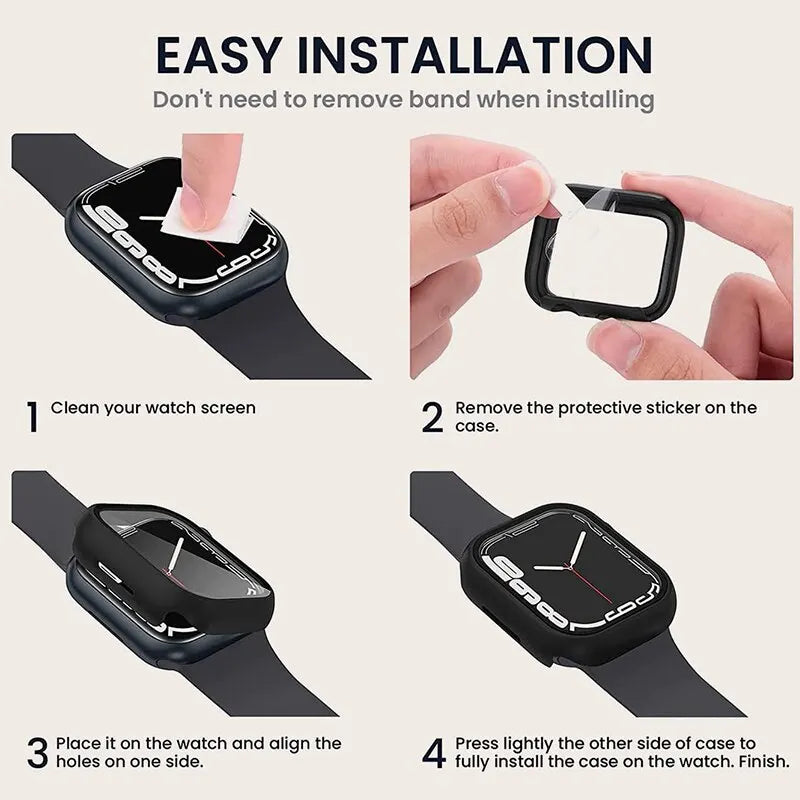 2pcs Cover For Apple Watch Screen Protector Case