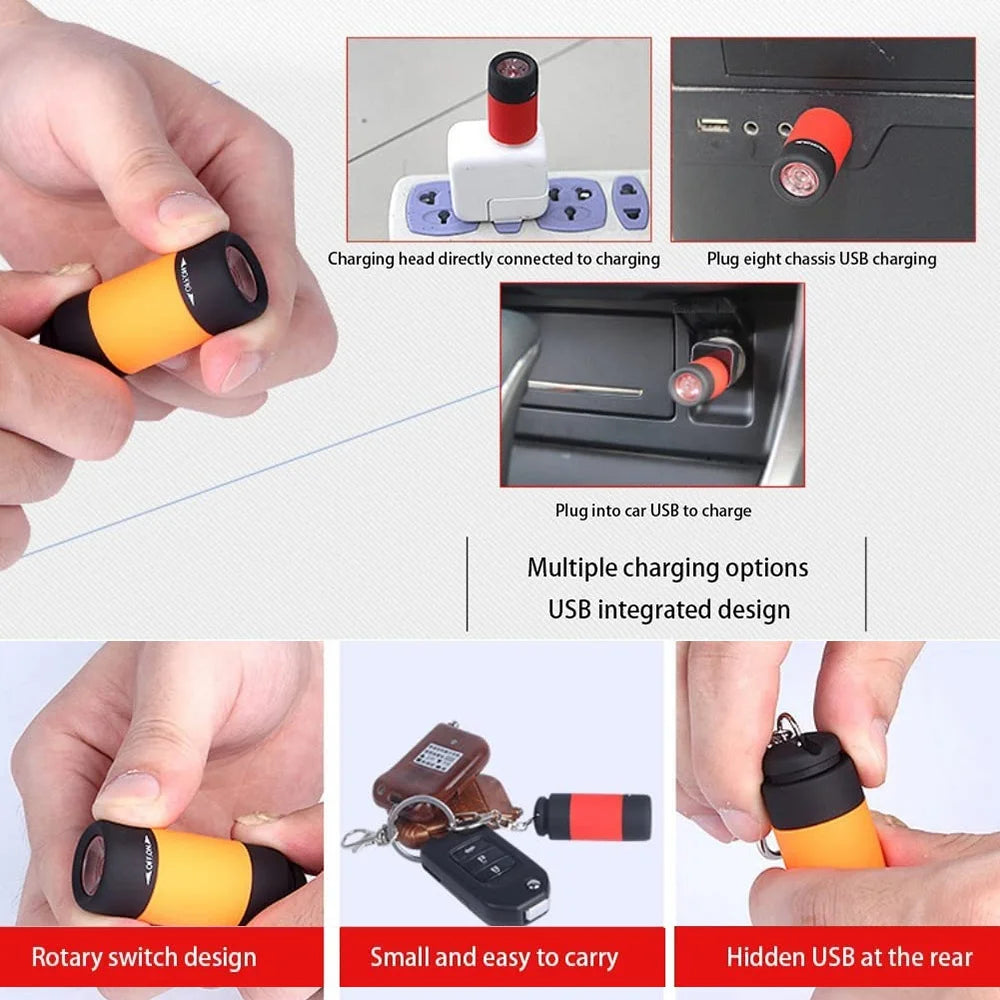USB Rechargeable Pocket Torch Keychain Never Be Caught in the Dark Again