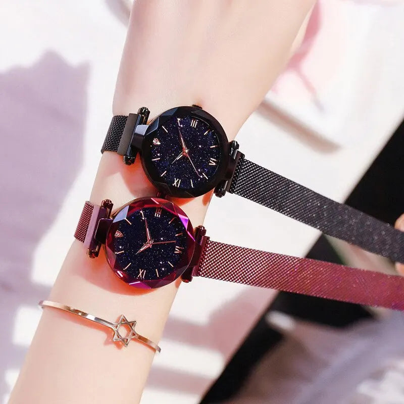 Womens Fashion Starry Sky Watch Mesh