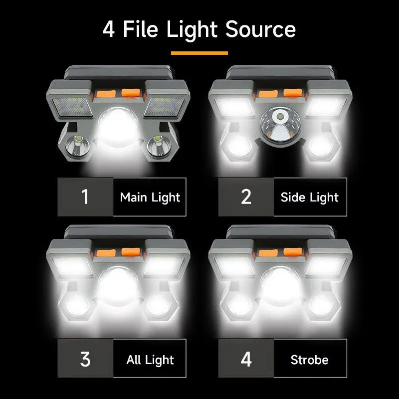 5 LED Flashlight Rechargeable Head Light Headlamp