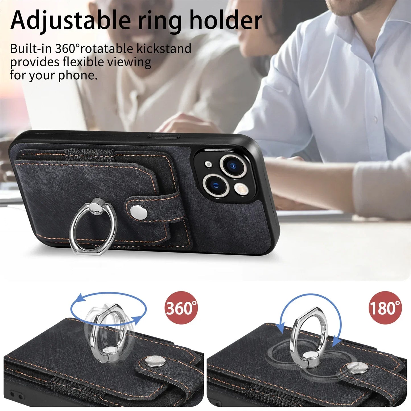 Wallet Card Slot Leather Phone Case For iPhone 15 14 13 12 11 Pro Max