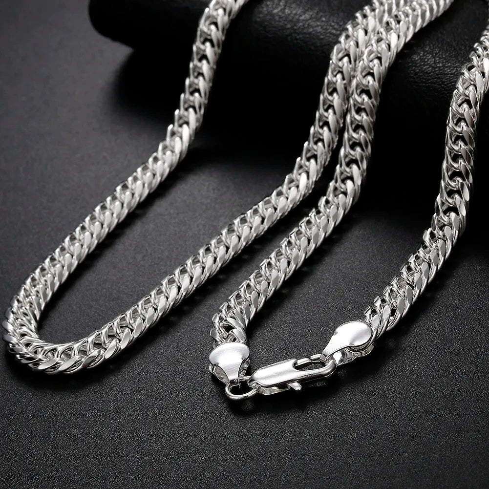 6MM Chain 925 Sterling Silver Necklaces for Women Men