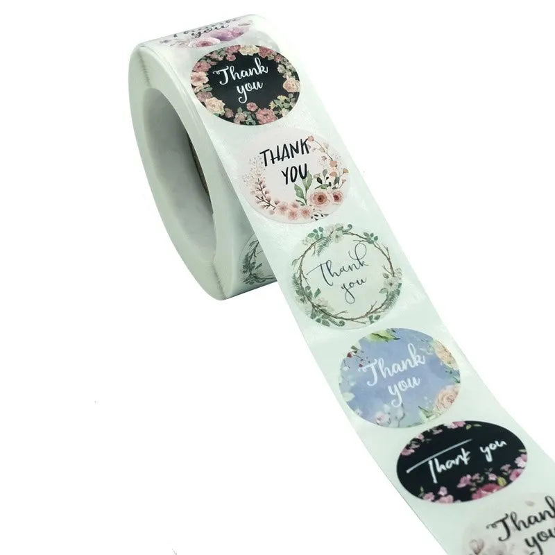 500pcs Roll Thank You Stickers Labels Stamps Wedding Decoration