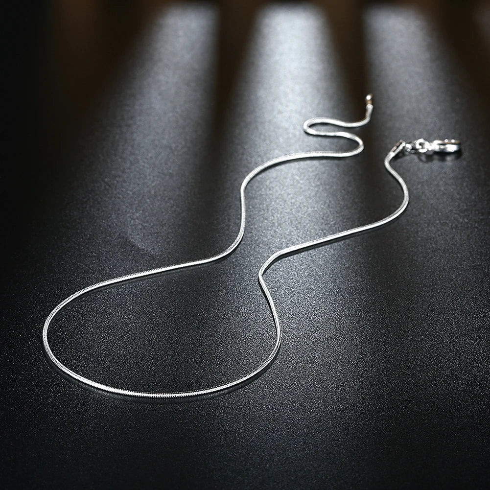 10pcs 925 sterling Silver 1MM Snake Chain Necklace for Women Man