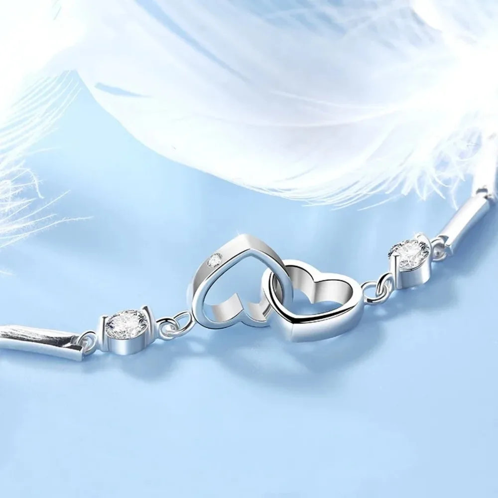925 Sterling Silver Bracelets Bangles for Women Valentines Days Gift
