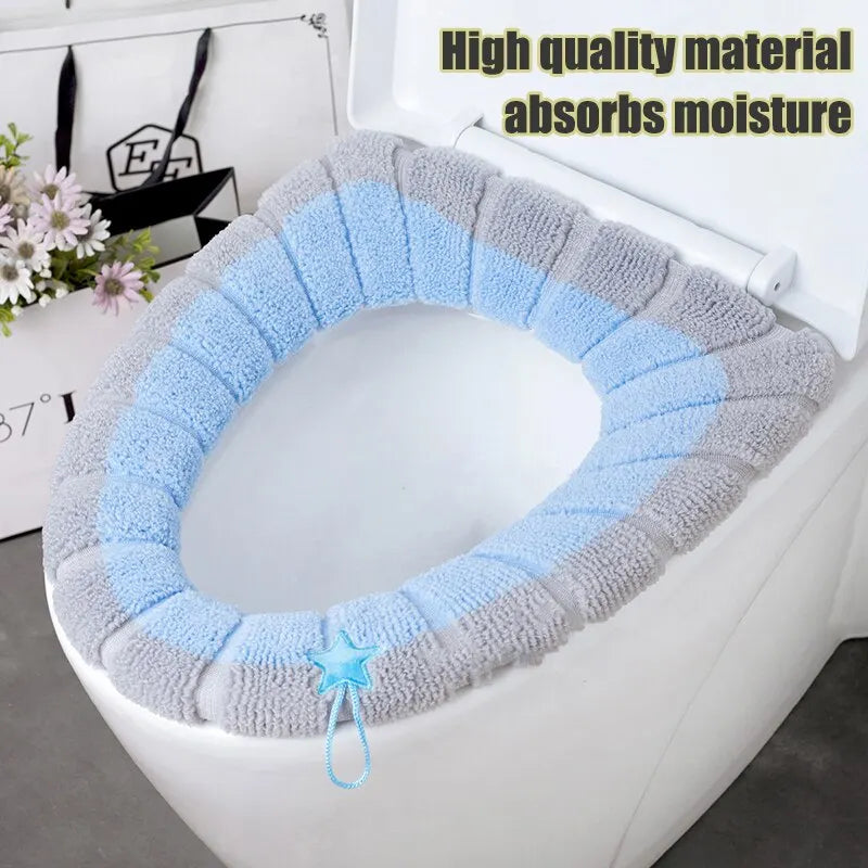 Knitted Toilet Mat Washable Antifreeze Toilet Cover Universal