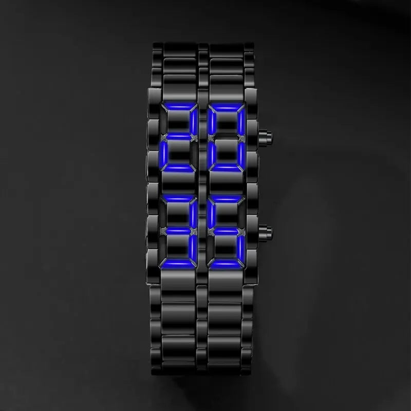 Blue LED Display Mens Digital Lava Watch