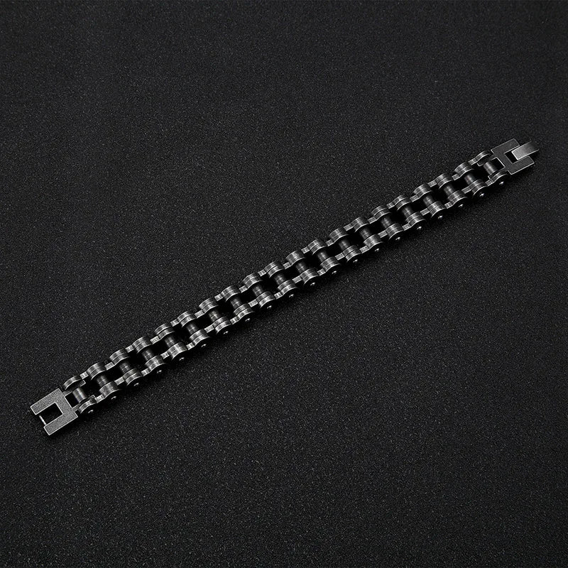Locomotive Men Punk Rock Bicycle Chain Stainless Steel Motorcycle Bracelets