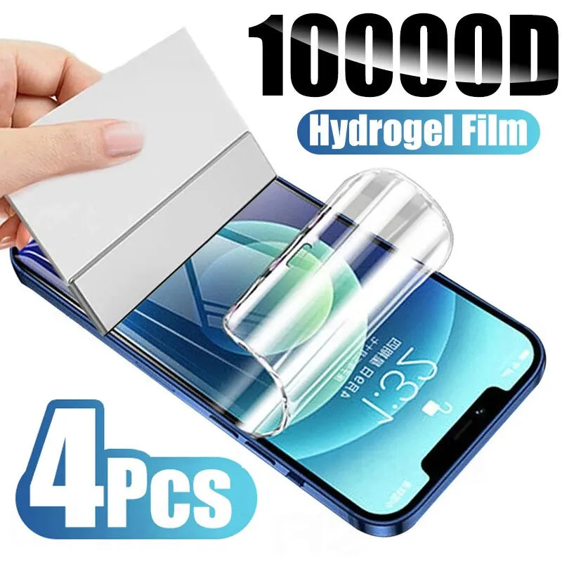4pcs Full Cover Hydrogel Film Screen Protector For iPhone
