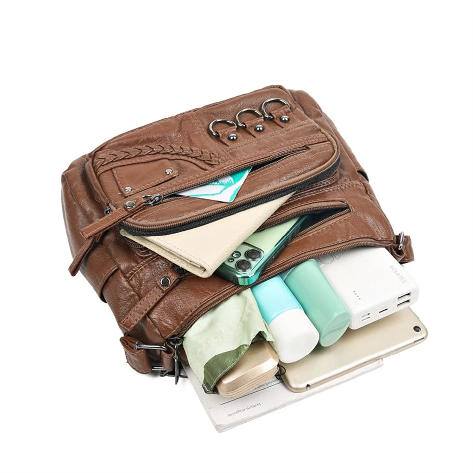 Vintage Pu Leather Luxury Purses and Handbags Womens Bag
