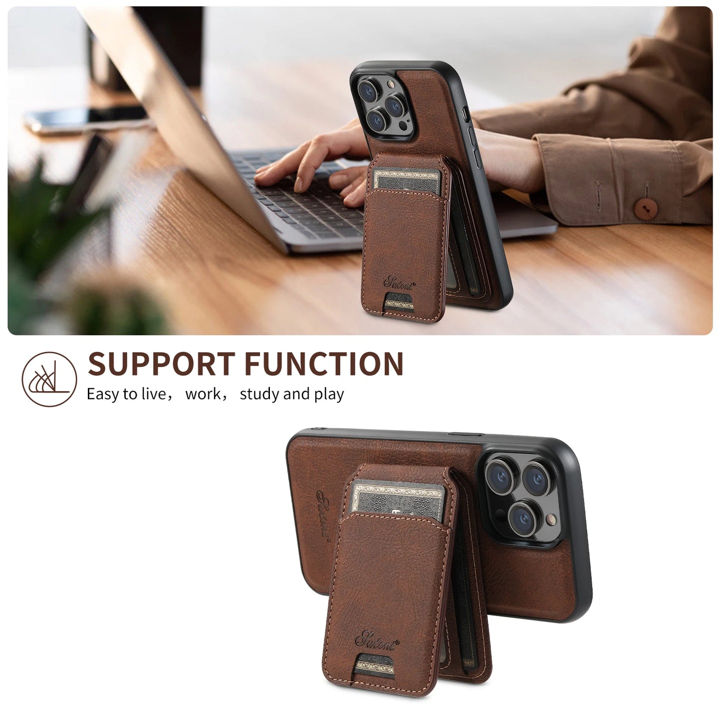 Wallet Phone Case Card Holder Magsafe For iPhone 15 14 13 12 Pro Max