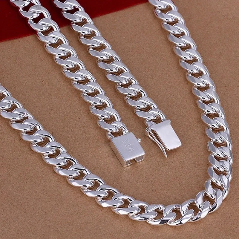 925 Sterling Silver 10MM Exquisite Noble Necklace for Men Women