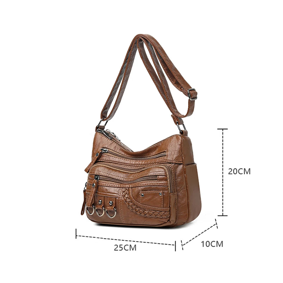 Vintage Pu Leather Luxury Purses and Handbags Womens Bag