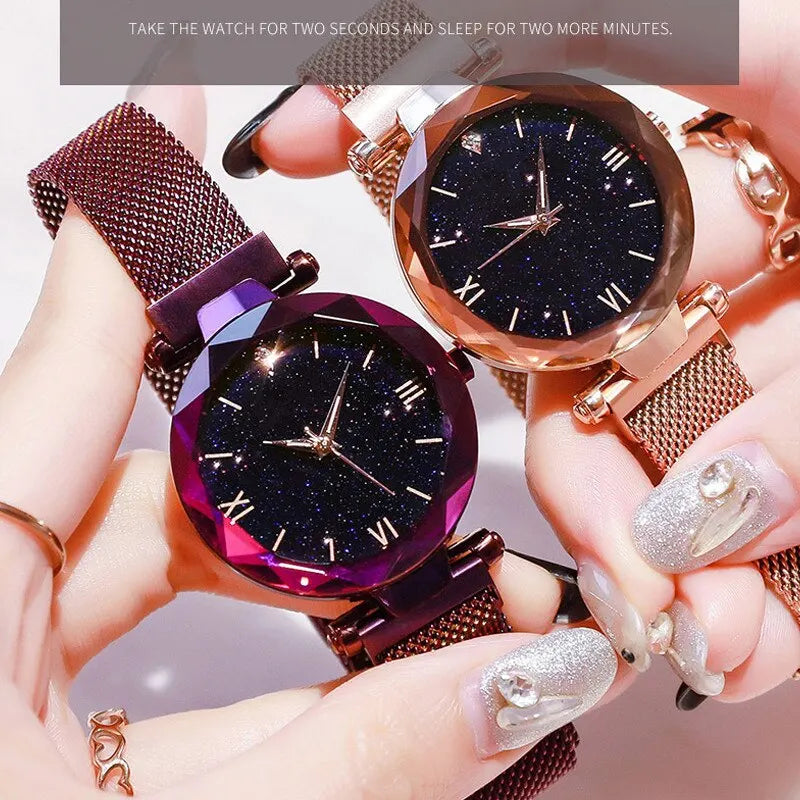 Womens Fashion Starry Sky Watch Mesh