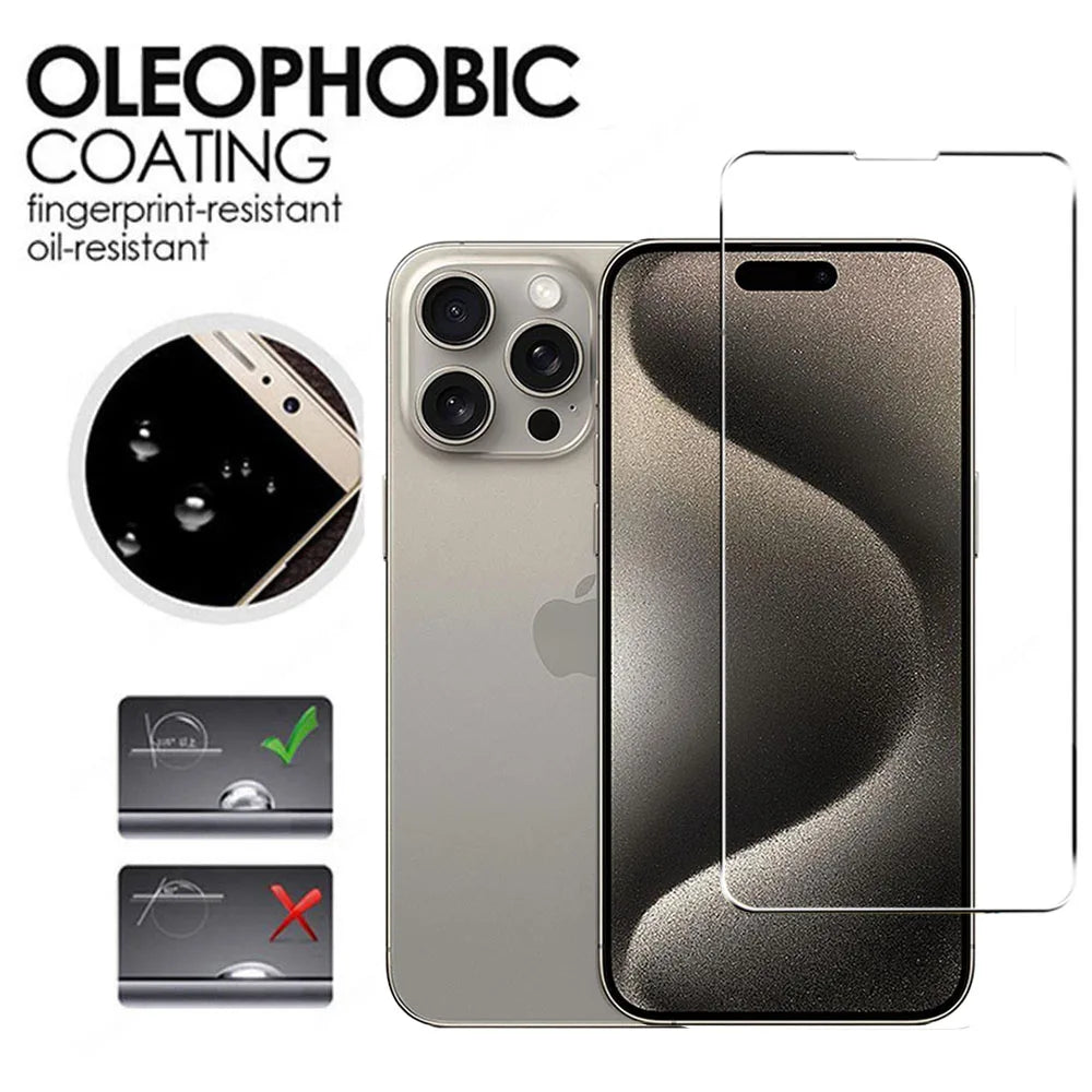 5pcs Tempered Glass Screen Protector For IPhone 15 14 13 12 11