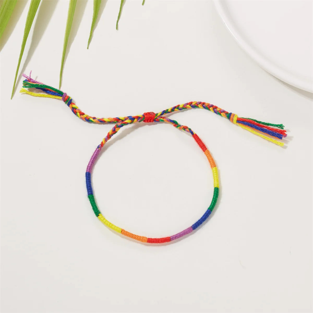 Womens Girls Boy Ladies Rainbow Love Pride Woven Wristband Bracelet