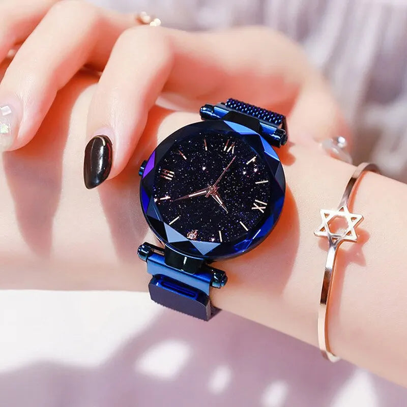 Womens Fashion Starry Sky Watch Mesh