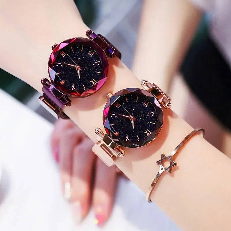 Womens Fashion Starry Sky Watch Mesh