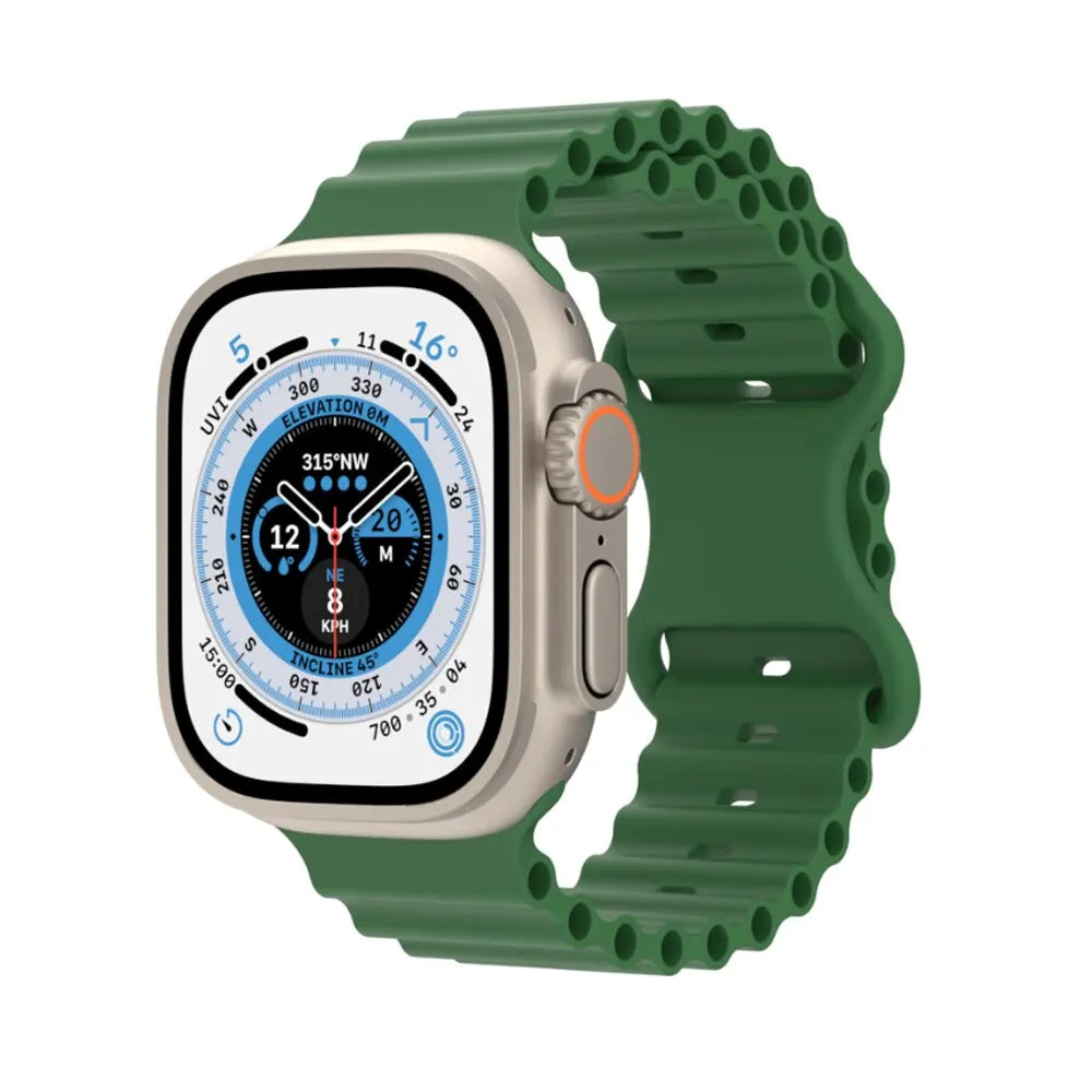 Silicone Ocean Strap for Apple Watch Ultra Band 49mm Bracelets for IWatch Series