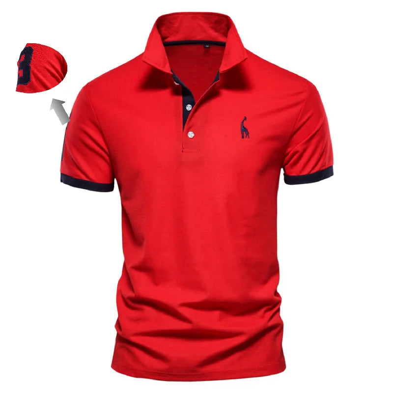 Embroidery Cotton Polo Shirts for Mens Casual Slim Fit