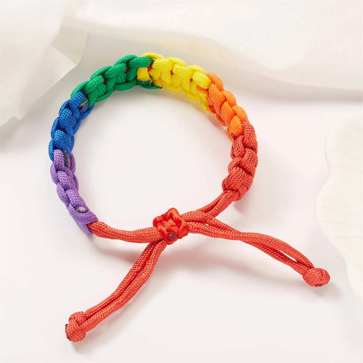 Womens Girls Boy Ladies Rainbow Love Pride Woven Wristband Bracelet
