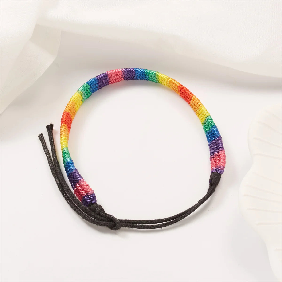 Womens Girls Boy Ladies Rainbow Love Pride Woven Wristband Bracelet