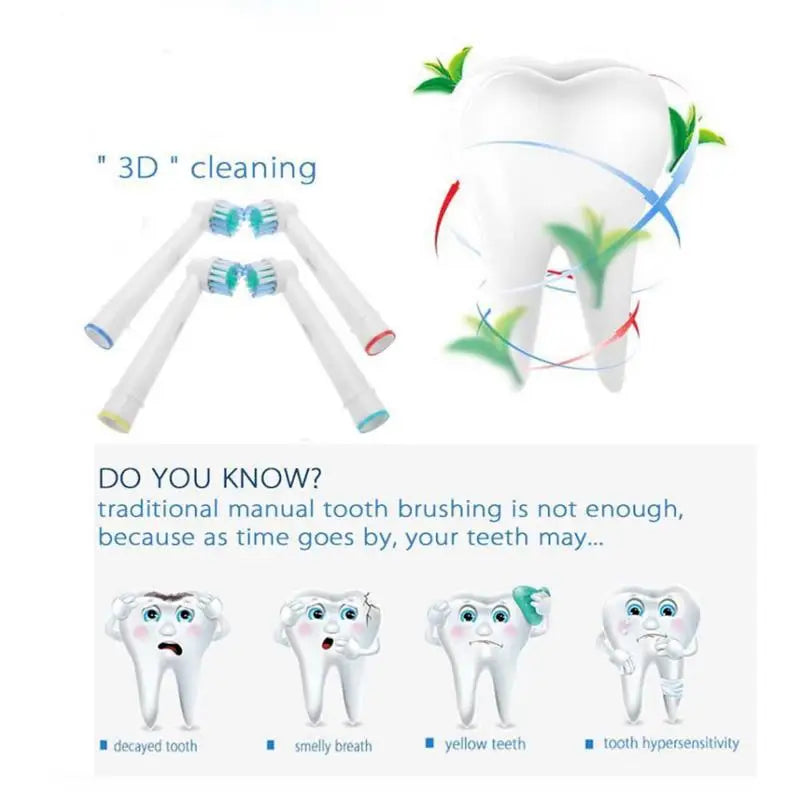 4×Replacement Brush Heads For Oral B Electric Toothbrush