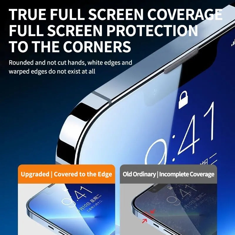 4PCS 9D Screen Protector Tempered Glass For iPhone