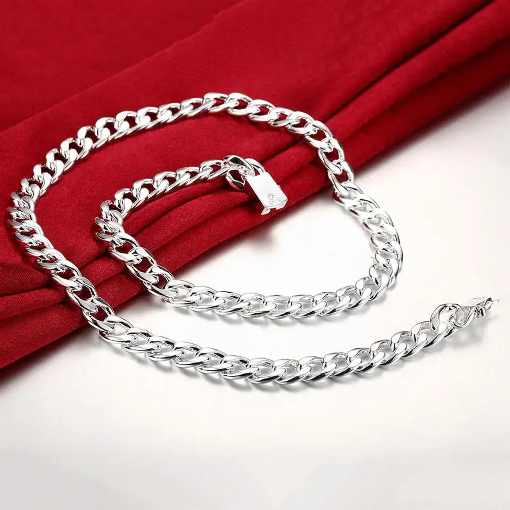 925 Sterling Silver 10MM Exquisite Noble Necklace for Men Women
