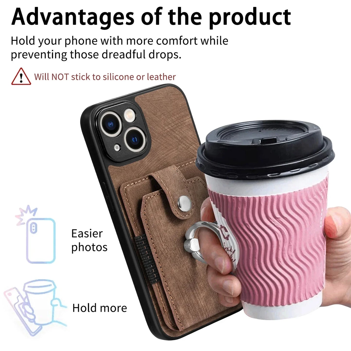 Wallet Card Slot Leather Phone Case For iPhone 15 14 13 12 11 Pro Max